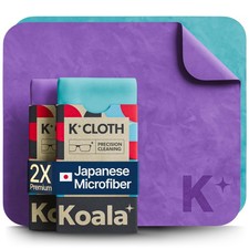 Koala Lens Cleaning Cloth Japanese Microfiber 2 Pack, Purple / Blue