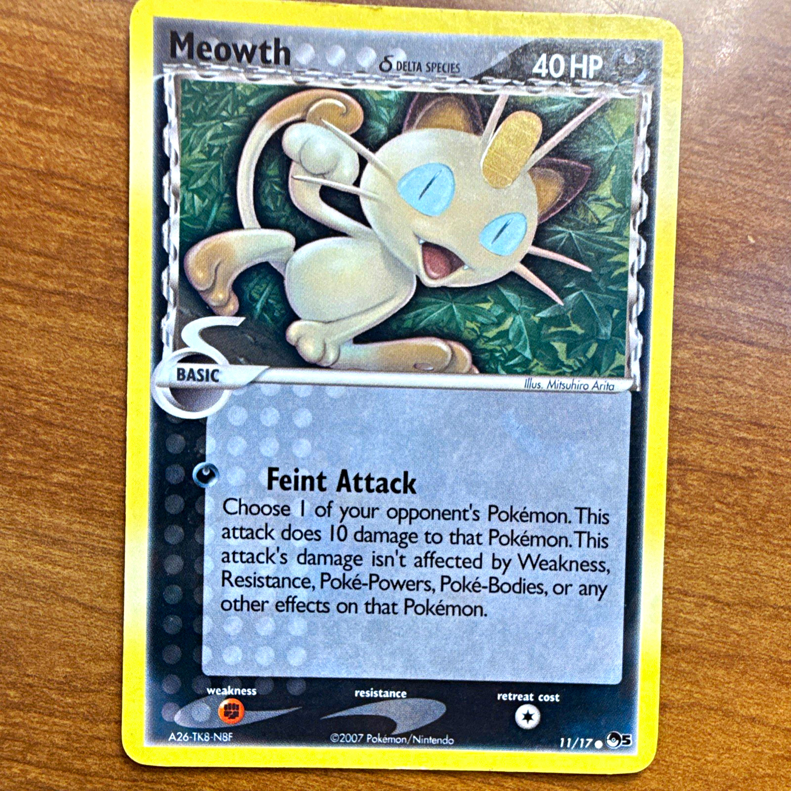 The Pokémon Company Pokemon TCG Meowth 11/17 Delta Species Rare Eng 2007 40HP