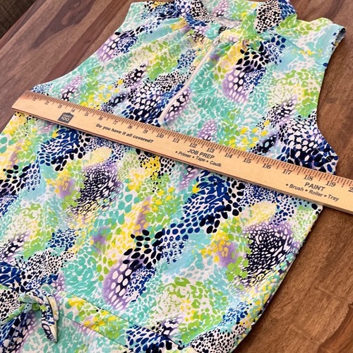 IBKÜL Womens Sleeveless Golf Dress Blue Green Abstract Animal Print UPF 50+ Zip - 第 7/9 張圖片