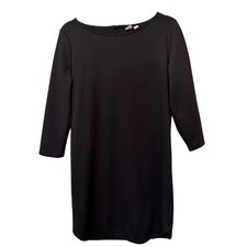 GAP Black Dress Boat Neck 3/4 Sleeve Knit Size M Chic Classic Comfortable