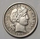 1911-D Barber Dime AU