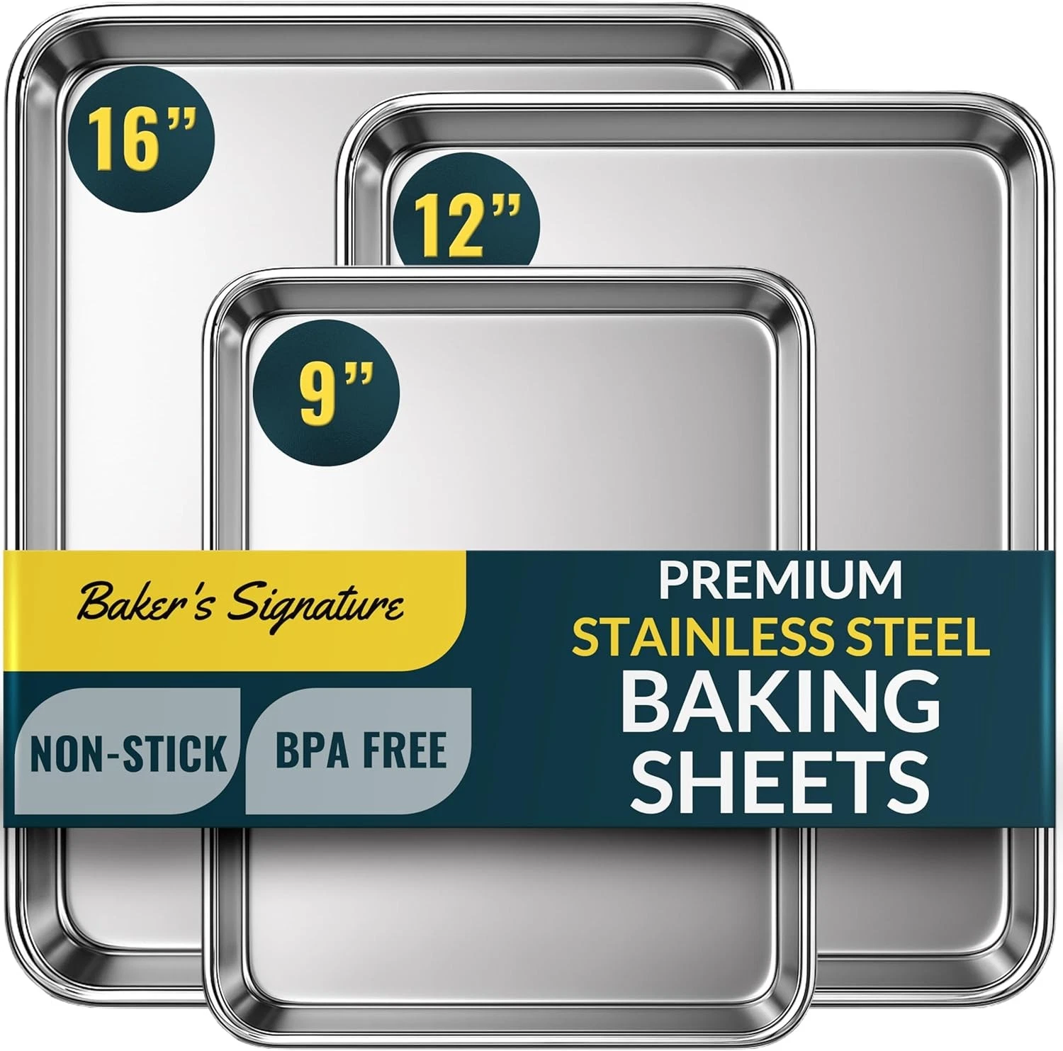 Baker’s Signature Stainless Steel Cookie Sheet Pan Stainless Steel Baking Sheet