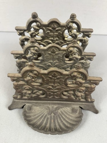 Vintage Ornate Baroque/Rococo Style Shell Brass Letter Rack Holder Trinket Dish - 第 2/15 張圖片