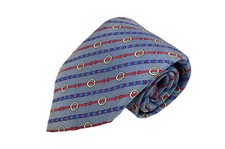 HERMES Tie Silk Allover Pattern With Box Used Good Condition