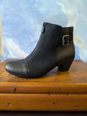 NEW! Rieker 36  'Sarah' Lined Snakeskin &Suede Ankle Bootie Zip-Front