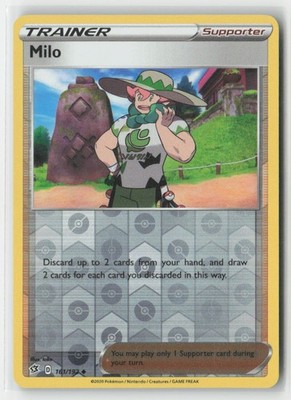 Milo 161/192 Uncommon Rebel Clash Pokemon Reverse Holo Near Mint