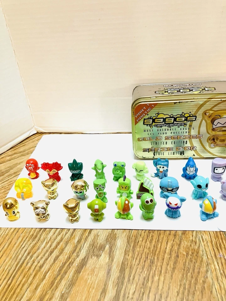 Gogo’s Crazy Bones Gold Series 1 Tin With 50 Figures Some Rare Read JDNA 2010 - Image 3 of 4