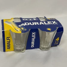 Duralex Amalfi Shot Glasses 4 Oz 9 Cl Set of 4 Made in France Clear