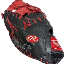 Rawlings Pro Model Left-handed Baseball Glove Black Red Used from Japan
