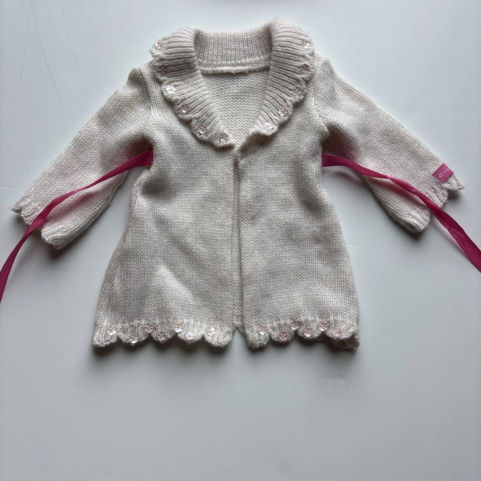 American Girl Fancy Tie Sweater - Coat & Pink Hat with Sequins - Retired - Image 2 of 4