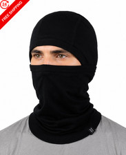 100 Merino Wool Balaclava Men Women Thermal Ski Mask Winter One Size, Black