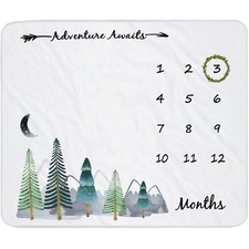 Baby Monthly Milestone Blanket for Boy Girl Gender Neutral Gift for Baby Show...