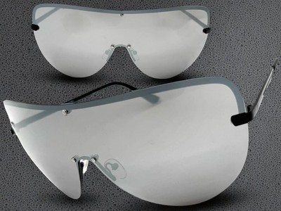 Übergröße Übertrieben Moderne Retro Shield Sonnenbrille Große XL Schwarz Rahmen