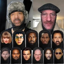 Cosplay Breathable sun-protection Mask Full Celebrity Face Rapper holloween