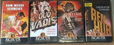 MGM Video VHS Raritäten Paket  - Ivanhoe -Ben Hur -Quo Vadis-  vom Winde verweht