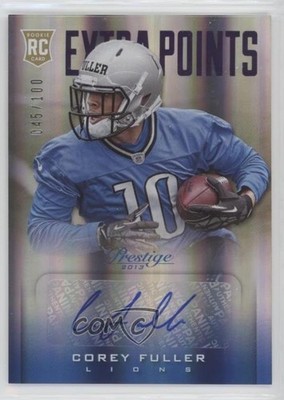 2013 Prestige Extra Points Purple Signatures Corey Fuller Rookie Auto RC ix8