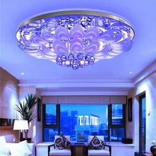 Modern Crystal Chandelier Luxury Flush Mount Ceiling Lamp Pendant Dia 80cm