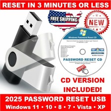 2025 Windows Password Reset USB  CD COMBO for Win 11, 10, 8.1, 8, 7
