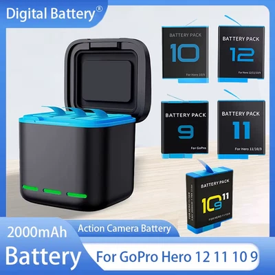 Batteria Gopro Hero 12 11 10 9 3 Batterie go pro + caricatore in omaggio