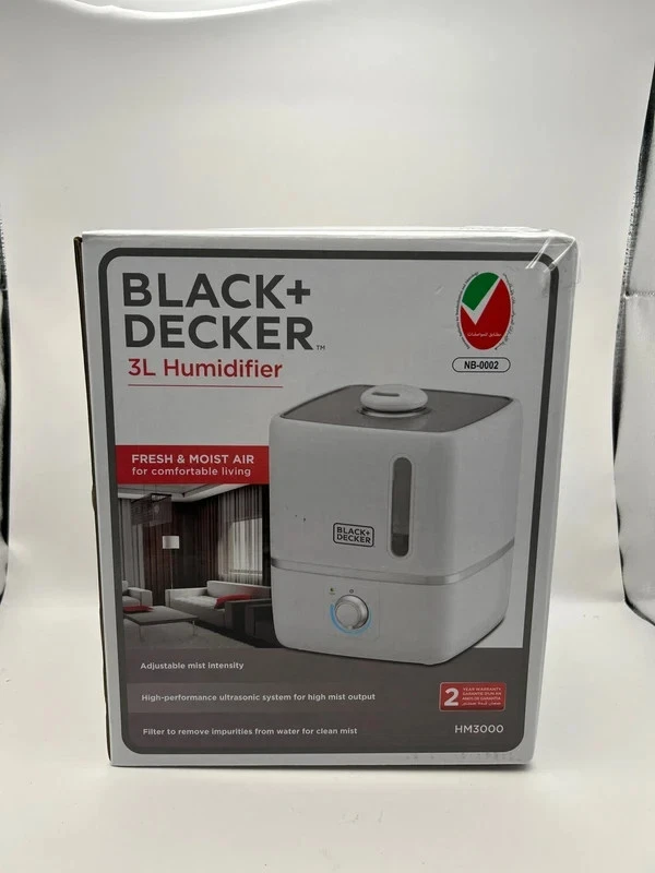 Black + Decker 3L Ultrasonic Air Humidifier HM3000 New In Box TESTED - Image 2 of 4