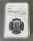 1964 Kennedy Half Dollar 50c NGC Brown Label PF 69 Coin