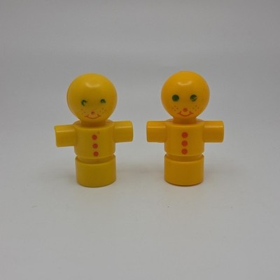 2 Tinker Toy Yellow Characters Replacement Tinkertoy Character Used 1980s