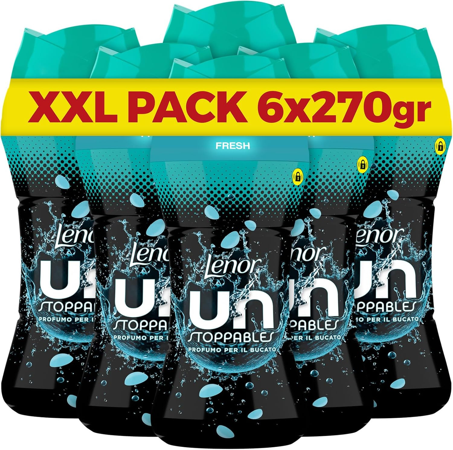 Lenor Profumatore Bucato Lavatrice, Perle Profumate, Unstoppables Fresh, Mega Pa