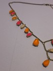 Vintage Retro Pink Orange & White Statement Necklace — photo 4
