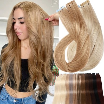 8A 100% Real Human Hair Tape In Russian Remy Human Hair Extensions 40pcs 100gram