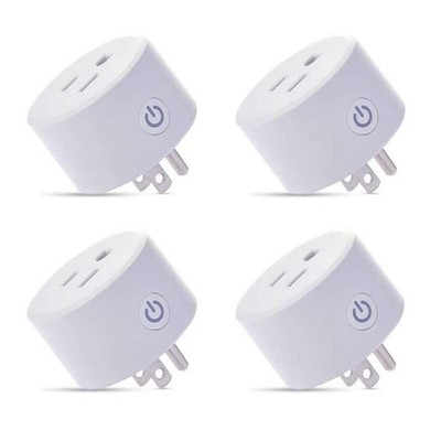 4Pack Zigbee Smart Plug Outlet Mini Voice Control Alexa SmartThings 10 Amp White