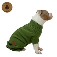 Ancol Large Khaki Green Cable Knit Jumper Dog Jumpers Extra Warm Snug Fit 50cm