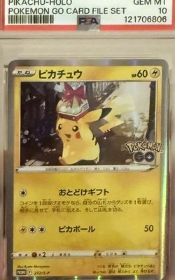 2022 POKEMON JPN S PROMO POKEMON GO CARD FILE SET #272 PIKACHU - HOLO PSA 10