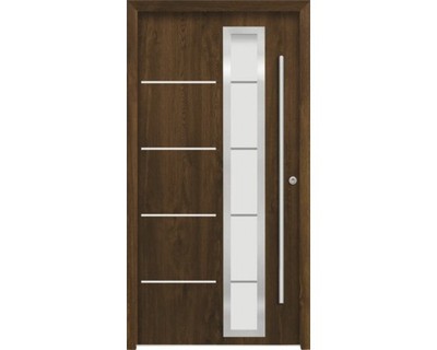 Splendoor Haustür DEMETER Aluminium 1000x2100 mm Nussbaum DIN Rechts (nach innen
