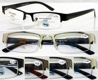 Hervorragende Qualität halbrandlose Lesebrille Federscharniere klassischer Stil L397