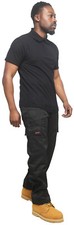 Mens Cargo Black Work Trousers Size 30 to 42 By RSW - WORKWEAR CHINO PANTS