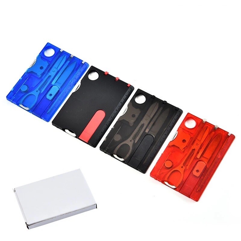 Swisscard style multifunction multi tool gadget. Translucent Black.