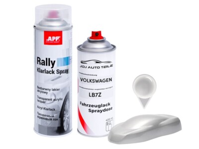 Autolack Spraydose Set für VW,AUDI LB7Z SATINSILBER B7Z+Klarlack 2x400ml