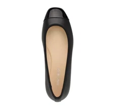 Nine West Women Sz 10M Black Teland Slip-On Cap Toe Ballet Flats $80