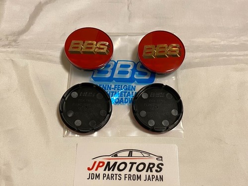 BBS Wheel Center Caps 56mm Genuine Emblem Red Gold 3D Logo 5624100 Set 4pcs - Picture 4 of 13