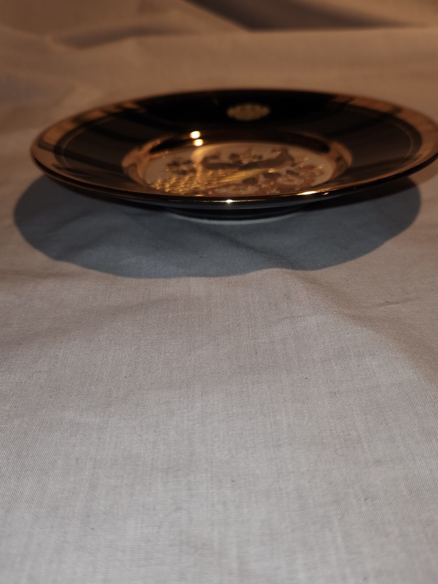CHOKIN Art 24KT GOLD - Peacocks, Black, Gold, & Silver