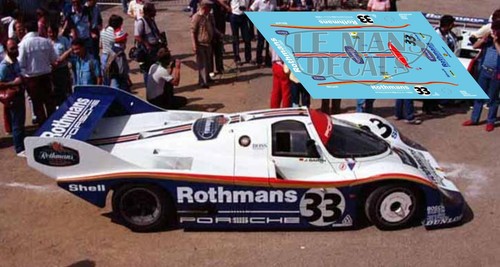 Decals Porsche 956C Le Mans 1983 1 2 3 33 1:32 1:43 1:24 1:18 956 slot calcas - Bild 5 von 5
