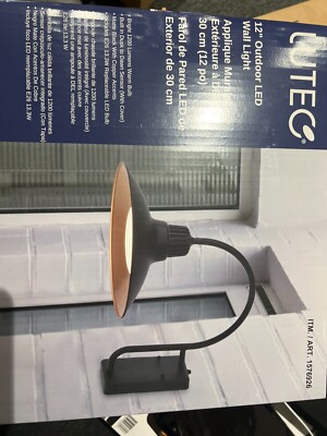 Lutec 12'' Outdoor LED Wall Light 1576926 Brand New