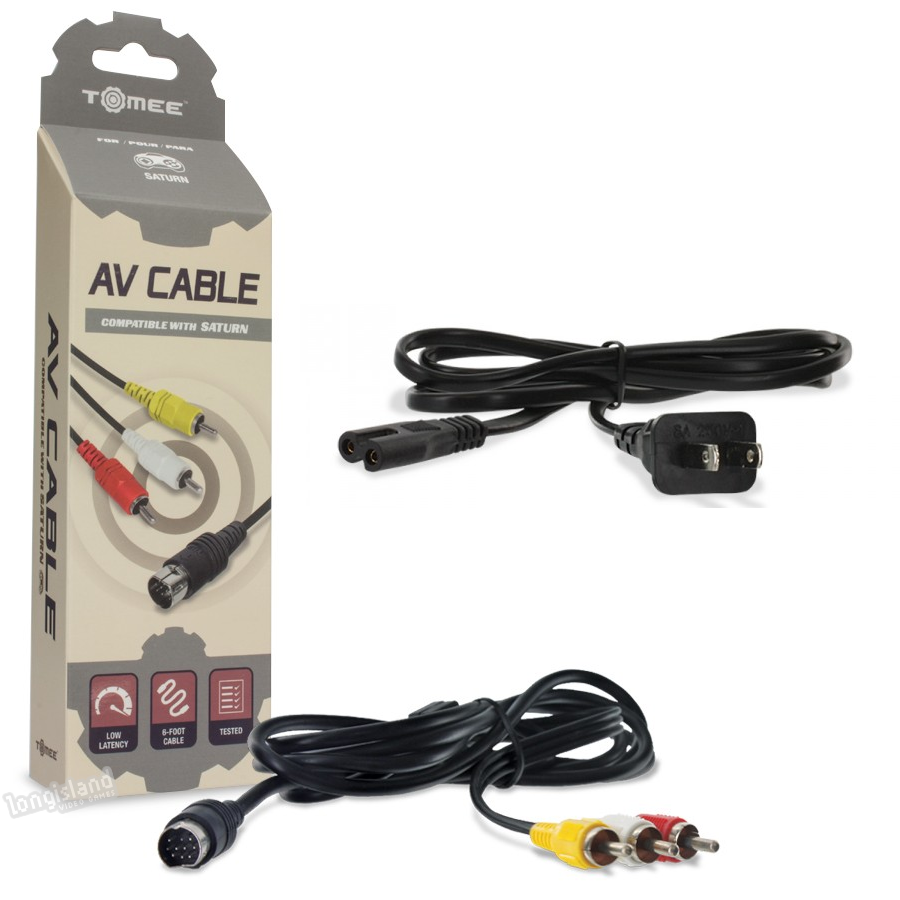 Brand NEW Sega Saturn AV + AC Cable Power Cord RCA Console System