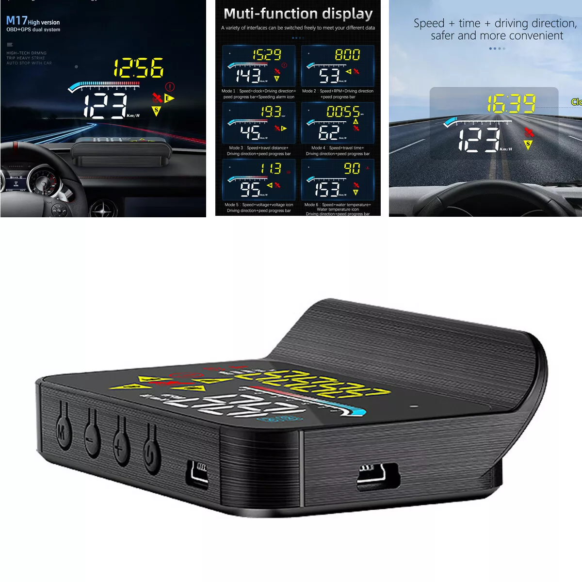 Universal Car OBD2 GPS MPH/KM/h HUD Display Speedometer Speed