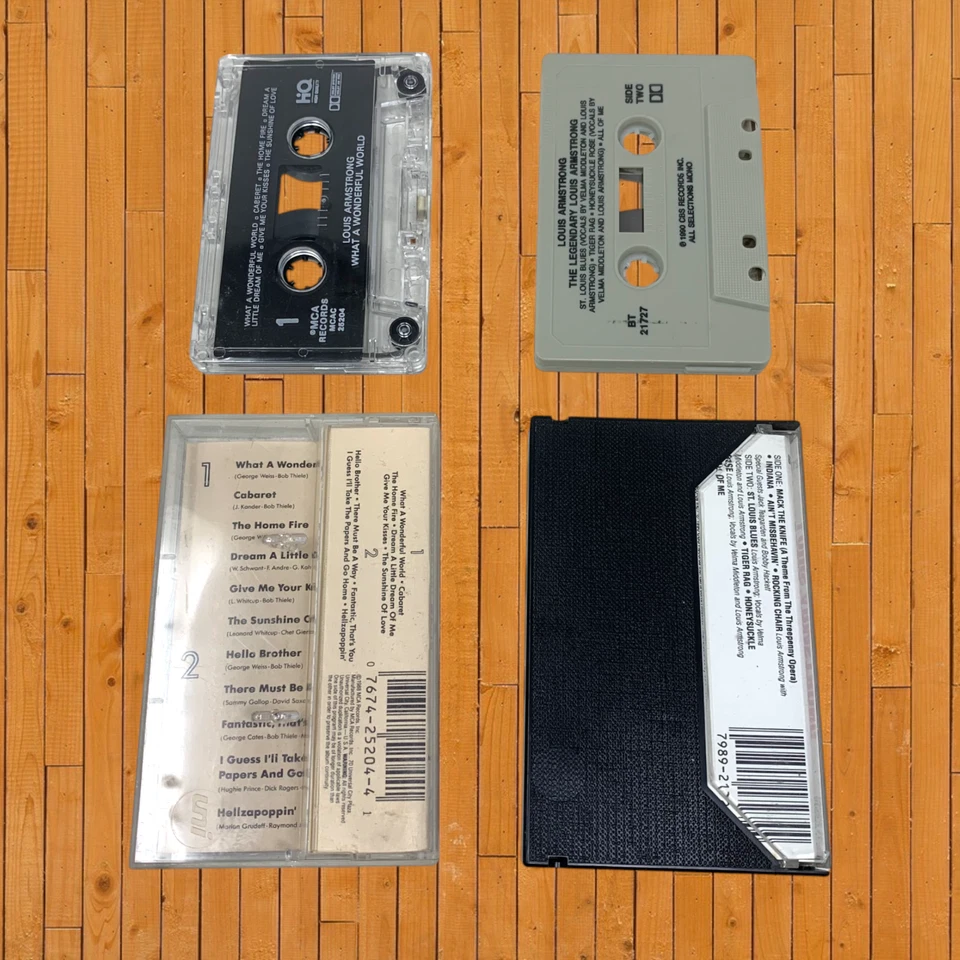 Vintage Lot 2 x Louis Armstrong Audio Tape Cassettes Wonderful World & Legendary Foto 2 de 3