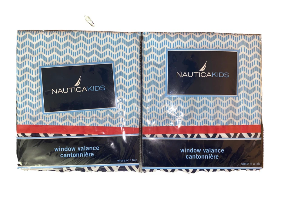 Lote 4 calcomanías de pared Whale of A Tale Nautica Kids 2 cenefas azul/blanco 36"x48" Foto 3 de 4