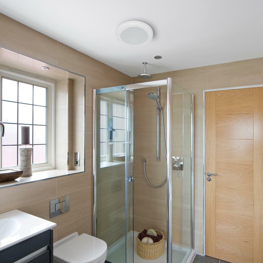 Bathroom Exhaust Fan LED Light Ceiling Mount Bluetooth Stereo Speaker White  820633942566 | eBay
