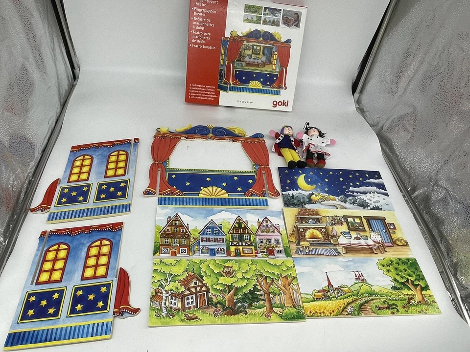 Teatro de marionetas de dedos de madera Goki Foto 2 de 4