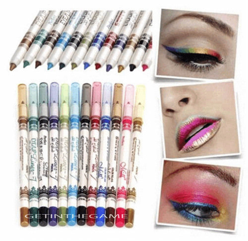 2X 12 Color Glitter Eyeshadow Lip EyeLiner Eye Shadow Pencil Shimmer Pen Makeup - Picture 7 of 10