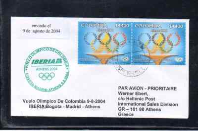 IBERIA OLYMPIC TEAM FLIGHT BOGOTA - MADRID - ATHENS GREECE 2004